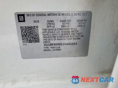 Zdjęcie 12 z 12 samochodu: 2018 CHEVROLET CRUZE PREMIER VIN:3G1BF6SM2JS643284 - miniatura