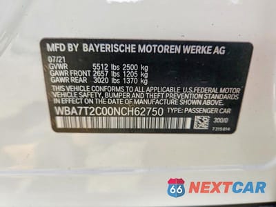 Zdjęcie 12 z 12 samochodu: 2022 BMW 740 I VIN:WBA7T2C00NCH62750 - miniatura