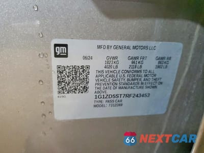 Zdjęcie 12 z 12 samochodu: 2024 CHEVROLET MALIBU LT VIN:1G1ZD5ST7RF243453 - miniatura