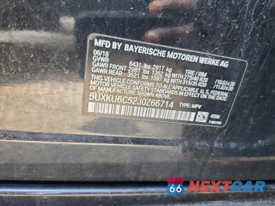 Zdjęcie 14 z 14 samochodu: 2018 BMW X6 XDRIVE50I VIN:5UXKU6C52J0Z66714 - miniatura