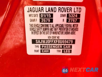 Zdjęcie 12 z 12 samochodu: 2015 JAGUAR XF 3.0 SPORT AWD VIN:SAJWJ0FFXF8U69479 - miniatura