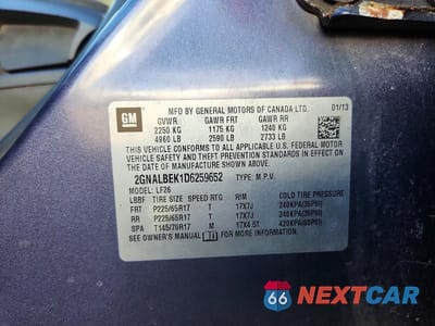 Zdjęcie 13 z 13 samochodu: 2013 CHEVROLET EQUINOX LS VIN:2GNALBEK1D6259652 - miniatura
