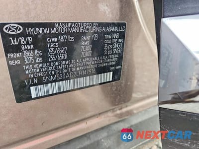 Zdjęcie 13 z 13 samochodu: 2020 HYUNDAI SANTA FE SE VIN:5NMS23AD2LH147916 - miniatura