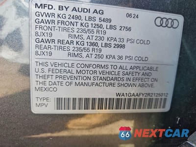 Zdjęcie 12 z 12 samochodu: 2024 AUDI Q5 PREMIUM 45 VIN:WA1GAAFY2R2125012 - miniatura