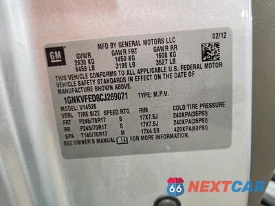 Zdjęcie 13 z 13 samochodu: 2012 CHEVROLET TRAVERSE LS VIN:1GNKVFED8CJ269071 - miniatura