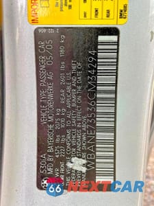 Zdjęcie 10 z 10 samochodu: 2006 BMW 530 I VIN:WBANE73536CM34294 - miniatura