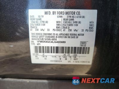 Zdjęcie 13 z 13 samochodu: 2020 FORD EXPLORER ST VIN:1FM5K8GC4LGA93689 - miniatura
