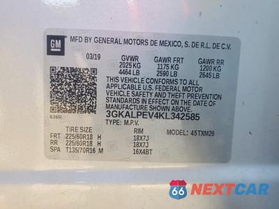 Zdjęcie 12 z 12 samochodu: 2019 GMC TERRAIN SLT VIN:3GKALPEV4KL342585 - miniatura