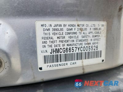 Zdjęcie 13 z 13 samochodu: 2000 HONDA ACCORD LX VIN:JHMCG6657YC005526 - miniatura