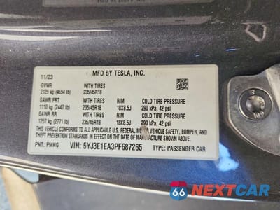 Zdjęcie 12 z 12 samochodu: 2023 TESLA MODEL 3 VIN:5YJ3E1EA3PF687265 - miniatura