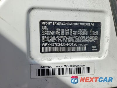 Zdjęcie 12 z 12 samochodu: 2018 BMW X1 SDRIVE28I VIN:WBXHU7C34J5H40120 - miniatura