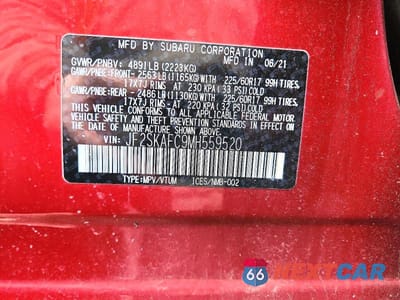 Zdjęcie 13 z 13 samochodu: 2021 SUBARU FORESTER PREMIUM VIN:JF2SKAFC9MH559520 - miniatura