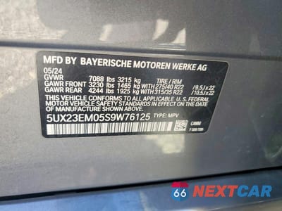 Zdjęcie 13 z 13 samochodu: 2025 BMW X7 XDRIVE40I VIN:5UX23EM05S9W76125 - miniatura