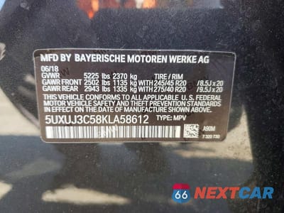 Zdjęcie 13 z 13 samochodu: 2019 BMW X4 XDRIVE30I VIN:5UXUJ3C58KLA58612 - miniatura