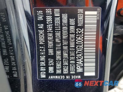 Zdjęcie 12 z 12 samochodu: 2016 PORSCHE PANAMERA 2 VIN:WP0AA2A7XGL006132 - miniatura