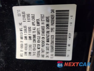 Zdjęcie 12 z 12 samochodu: 2013 ACURA TL VIN:19UUA8F57DA015029 - miniatura