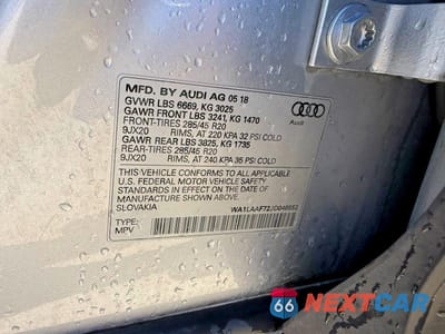 Zdjęcie 10 z 10 samochodu: 2018 AUDI Q7 PREMIUM PLUS VIN:WA1LAAF72JD046552 - miniatura