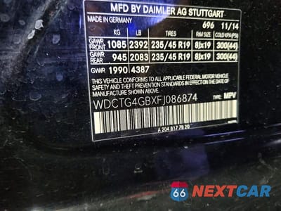 Zdjęcie 14 z 14 samochodu: 2015 MERCEDES-BENZ GLA 250 4MATIC VIN:WDCTG4GBXFJ086874 - miniatura
