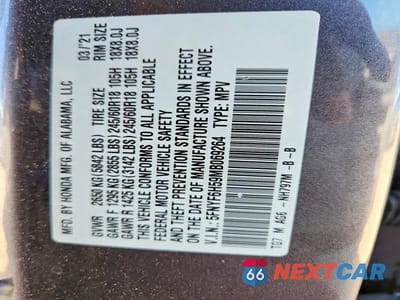 Zdjęcie 13 z 13 samochodu: 2021 HONDA PILOT EXL VIN:5FNYF6H59MB069264 - miniatura