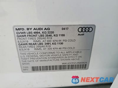Zdjęcie 12 z 12 samochodu: 2018 AUDI Q3 PREMIUM PLUS VIN:WA1JCCFS7JR003524 - miniatura