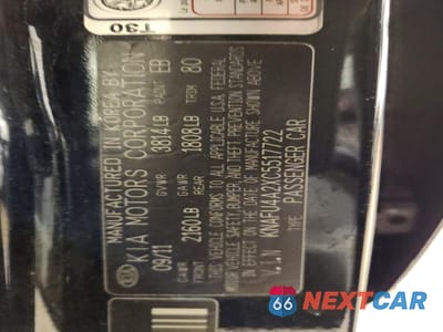 Zdjęcie 12 z 13 samochodu: 2012 KIA FORTE EX VIN:KNAFU4A2XC5517722 - miniatura