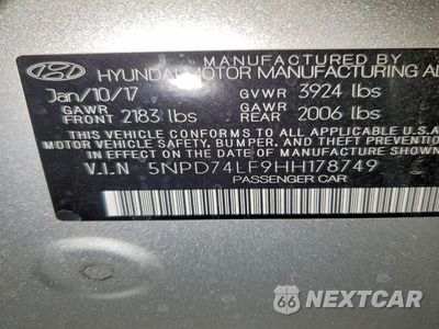 Zdjęcie 14 z 14 samochodu: 2017 HYUNDAI ELANTRA SE VIN:5NPD74LF9HH178749 - miniatura