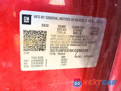 Zdjęcie 13 z 13 samochodu: 2019 GMC SIERRA K1500 DENALI VIN:3GTU9FED5KG159326 - miniatura