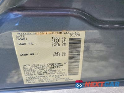 Zdjęcie 12 z 13 samochodu: 2020 NISSAN ALTIMA 2.5 SR VIN:1N4BL4CV9LC226903 - miniatura