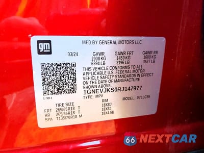 Zdjęcie 13 z 13 samochodu: 2024 CHEVROLET TRAVERSE LT Z71 VIN:1GNEVJKS0RJ147977 - miniatura