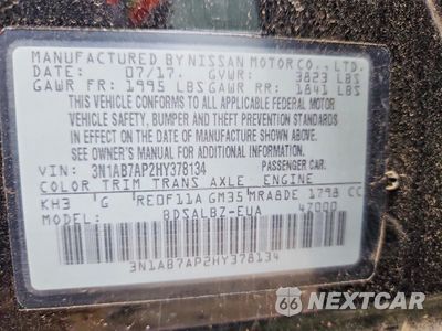 Zdjęcie 13 z 13 samochodu: 2017 NISSAN SENTRA S VIN:3N1AB7AP2HY378134 - miniatura