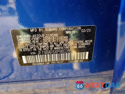 Zdjęcie 12 z 12 samochodu: 2023 SUBARU WRX PREMIUM VIN:JF1VBAF6XP9802889 - miniatura