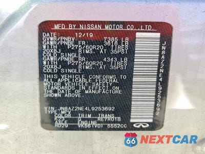 Zdjęcie 13 z 13 samochodu: 2020 INFINITI QX80 LUXE VIN:JN8AZ2NE4L9253692 - miniatura