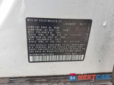 Zdjęcie 14 z 14 samochodu: 2021 VOLKSWAGEN ID.4 PRO VIN:WVGRMPE28MP027860 - miniatura