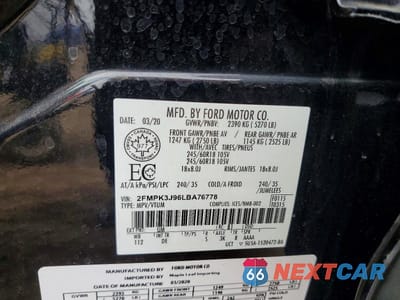 Zdjęcie 13 z 13 samochodu: 2020 FORD EDGE SEL VIN:2FMPK3J96LBA76778 - miniatura