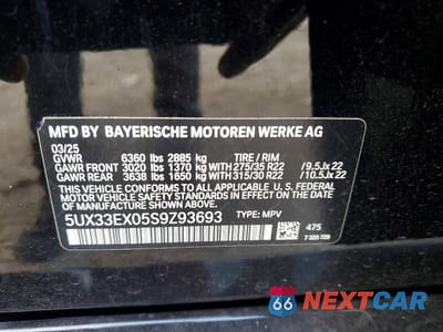 Zdjęcie 13 z 13 samochodu: 2025 BMW X6 XDRIVE40I VIN:5UX33EX05S9Z93693 - miniatura