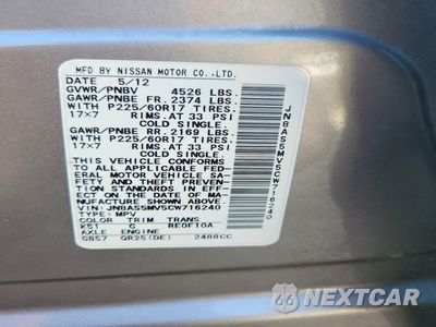 Zdjęcie 13 z 14 samochodu: 2012 NISSAN ROGUE S VIN:JN8AS5MV5CW716240 - miniatura