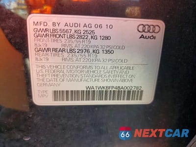 Zdjęcie 14 z 14 samochodu: 2011 AUDI Q5 PRESTIGE VIN:WA1WKBFP4BA002782 - miniatura
