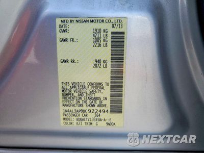 Zdjęcie 12 z 13 samochodu: 2013 NISSAN ALTIMA 2.5 VIN:1N4AL3AP9DC922494 - miniatura