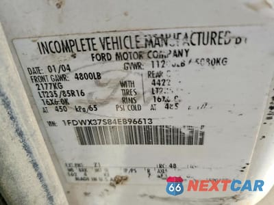 Zdjęcie 13 z 13 samochodu: 2004 FORD F350 SUPER DUTY VIN:1FDWX37S84EB96613 - miniatura