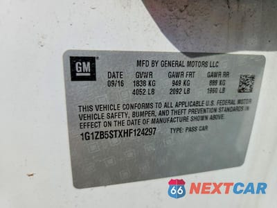 Zdjęcie 13 z 13 samochodu: 2017 CHEVROLET MALIBU LS VIN:1G1ZB5STXHF124297 - miniatura