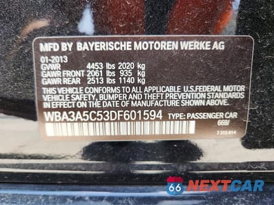Zdjęcie 13 z 13 samochodu: 2013 BMW 328 I VIN:WBA3A5C53DF601594 - miniatura