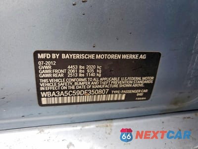 Zdjęcie 12 z 12 samochodu: 2013 BMW 328 I VIN:WBA3A5C59DF350807 - miniatura