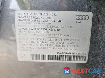 Zdjęcie 12 z 12 samochodu: 2014 AUDI Q5 PREMIUM PLUS VIN:WA1DGAFP2EA067766 - miniatura