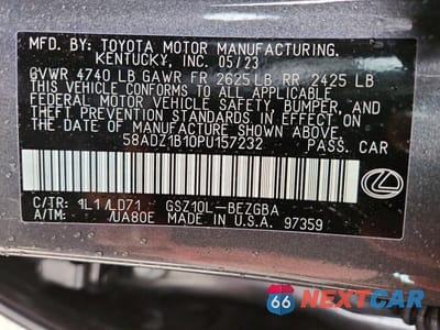 Zdjęcie 13 z 13 samochodu: 2023 LEXUS ES 350 BASE VIN:58ADZ1B10PU157232 - miniatura