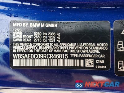Zdjęcie 12 z 12 samochodu: 2024 BMW M8 VIN:WBSAE0C09RCR46815 - miniatura