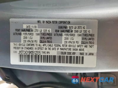 Zdjęcie 12 z 12 samochodu: 2021 MAZDA CX-9 GRAND TOURING VIN:JM3TCADY9M0512315 - miniatura