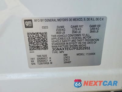 Zdjęcie 14 z 14 samochodu: 2023 CHEVROLET EQUINOX LT VIN:3GNAXTEG7PS202951 - miniatura
