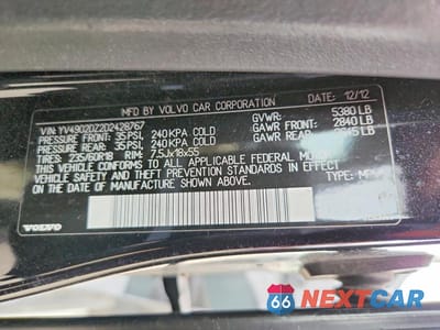 Zdjęcie 13 z 13 samochodu: 2013 VOLVO XC60 T6 VIN:YV4902DZ2D2428767 - miniatura