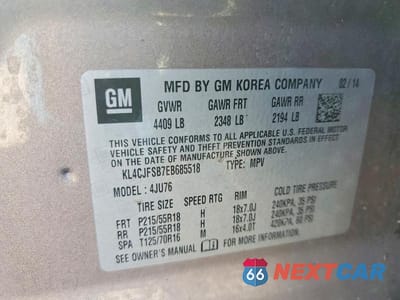 Zdjęcie 14 z 14 samochodu: 2014 BUICK ENCORE CONVENIENCE VIN:KL4CJFSB7EB685518 - miniatura