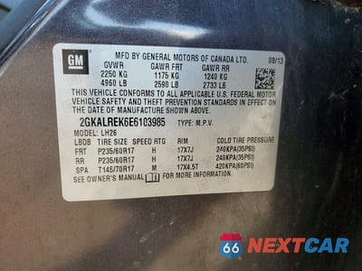 Zdjęcie 14 z 14 samochodu: 2014 GMC TERRAIN SLE VIN:2GKALREK6E6103985 - miniatura